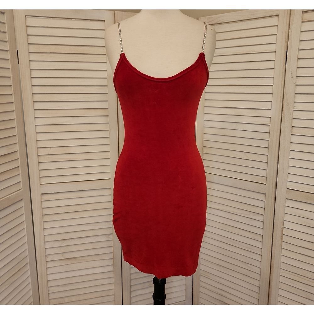 Shirley Of Hollywood Red Velvet Slip Dress Size M